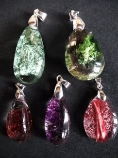 Кварц с хлоритом. Кулон