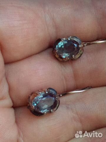 Серьги и кольцо СССР серебро александрит винтаж