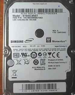 HDD для ноутбука samsung 640gb