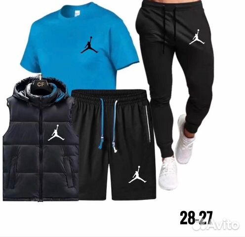 Мужской костюм 4 в 1 с жилеткой