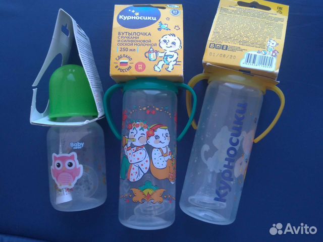 Бутылочки для кормления Курносики с ручками с 6 ме