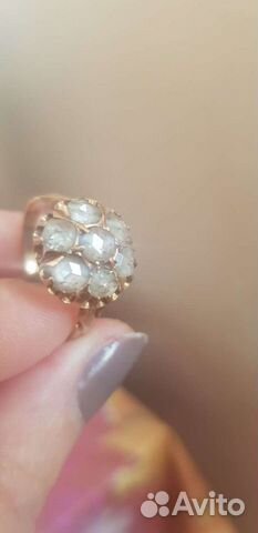 Старинное золотое кольцо с алмазами