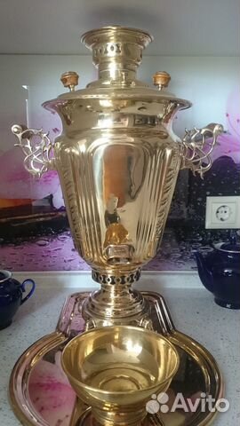 Антикварный комбинированный самовар