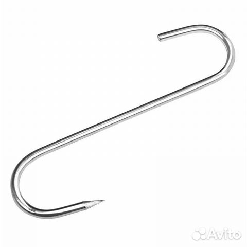 Крюк для мяса и рыбы, S-профиль,18см.х4мм.,нержа