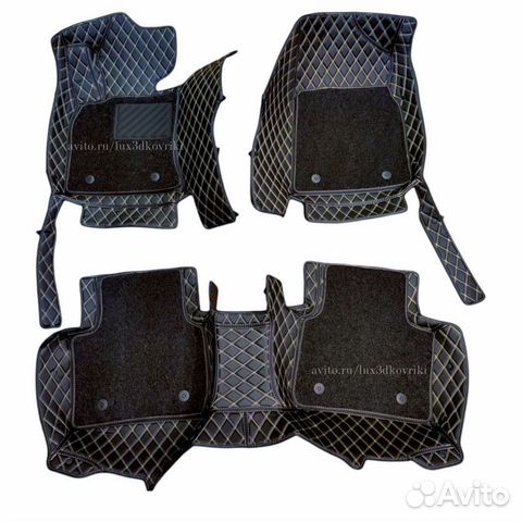 Коврики премиум Mercedes E W213 +ворс. Чёрн/беж