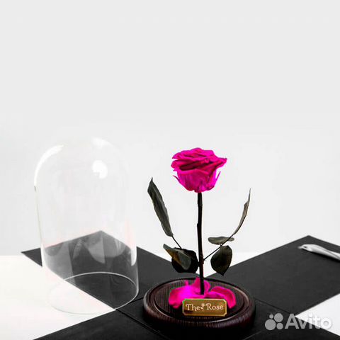 Роза в колбе Фуксия (малиновый) магазин