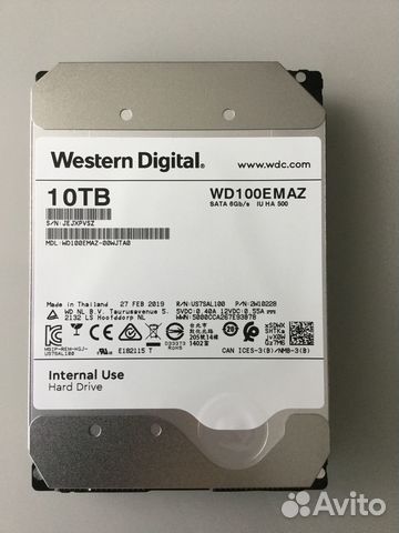 Жесткий диск WesternDigital 10TB WD100emaz