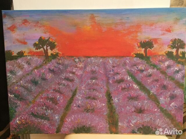 Картина маслом Поле лаванды 50x70
