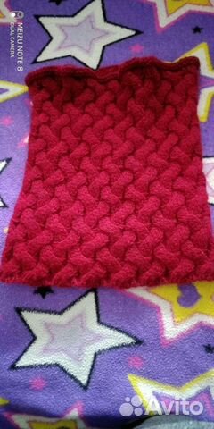 Снуд вязаный красный