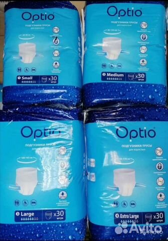 Трусы подгузники памперсы Оптио Optio S,M,L,XL