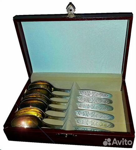 Ложки чайные позолоченные в наборе подарочные