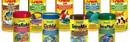 Корм для рыб. Tetra, Sera и др