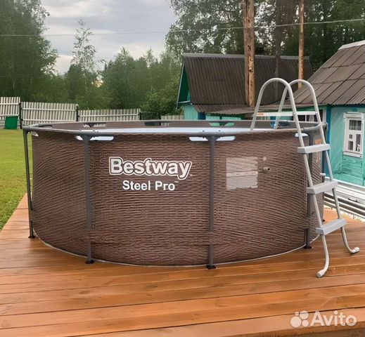 Каркасный бассейн 305x100 см ротанг новый