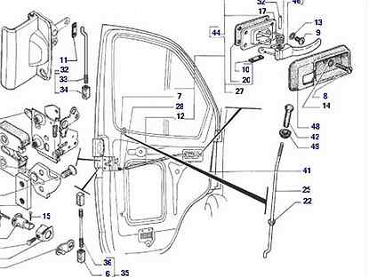 Схема замка задней двери газель бизнес