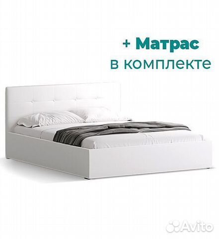 Кровать с матрасом 160х200 Роза белая