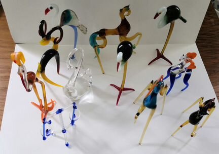 Стеклянные фигурки животных