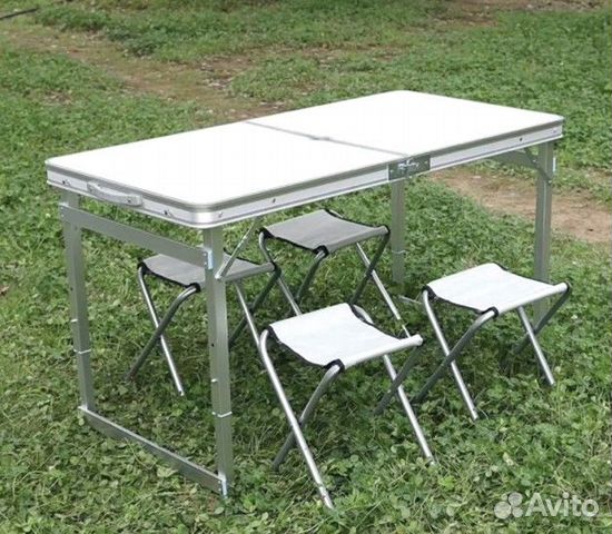 Стол усиленный складной и 4 стула