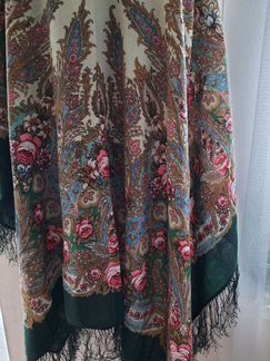 Павлопосадский платок новый шерсть 100