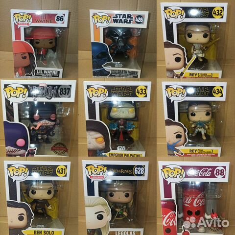 Фигурки Funko POP Lil Wayne, Darth Vader, Rey w