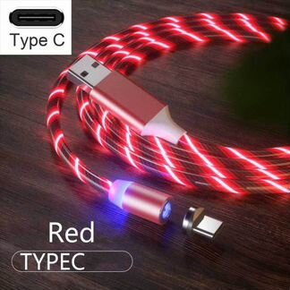 Светодиодный магнитный кабель Type-C, micro usb