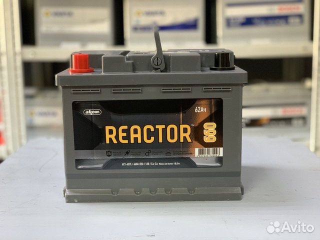 Аккумулятор на ваз Аком Реактор 62ач пуск 660А