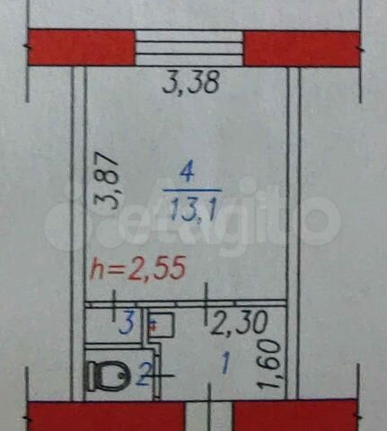 Квартира-студия, 18,1 м², 2/5 эт.