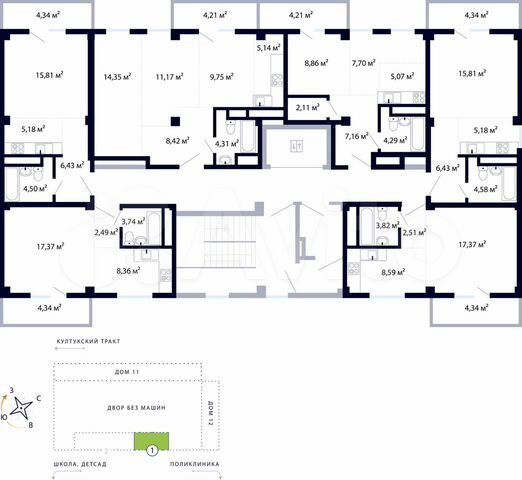 1-к. квартира, 33,3 м², 9/9 эт.