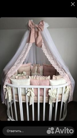 Комплект балдахин и бортики в детскую кроватку