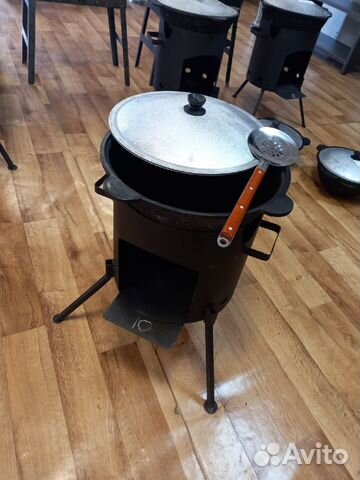 Комплект: печь под казан 10 л. + казан + шумовка