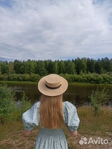 Канотье из рафии ручной работы