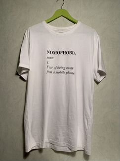 Белая футболка Nomophobia H&M