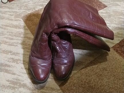 Женские кожаные сапоги из 90-х