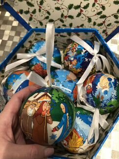 Елочные игрушки набор шаров пластик
