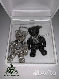 Серебряная подвеска Мишка Chopard с цирконами