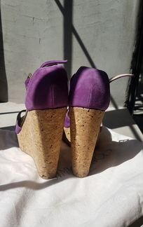 Босоножки Jimmy Choo на пробковой танкетке, 40 р-р