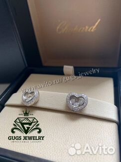Серьги chopard icons heart с бриллиантами