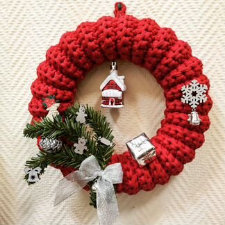 Вязаный Рождественский венок