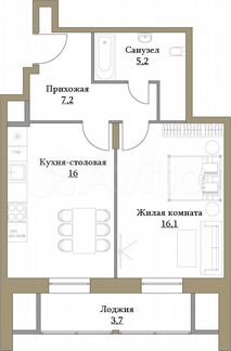 1-к квартира, 48.2 м², 5/17 эт.