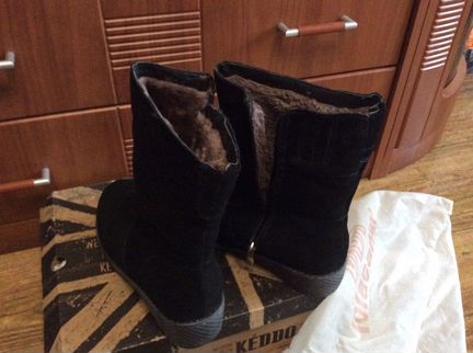 Сапоги женские зимние из натуральной замши и цигей