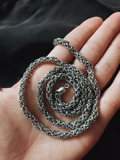 Серебряная цепь Византийское плетение