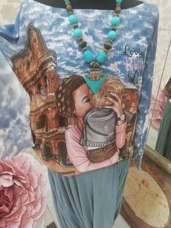 Кофта летучая мышь 50-52