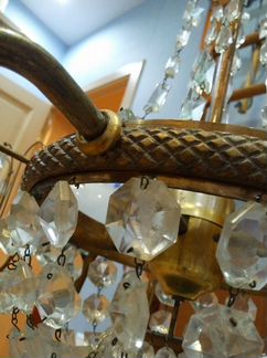 Люстра Бронза. Хрусталь. СССР. 50 года