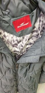 Пуховик р.xl пух-перо воротник мех натуральный