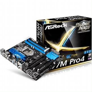 М.пл. ASRock H97M Pro4 (LGA1150/H97/4xDDR3/2xPCI-Ex16/2xPCI-Ex1/SB7.1/glan/D-Sub/DVI/hdmi/4xUSB3.0/mATX) RTL