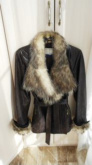 Кожаная утепленная куртка