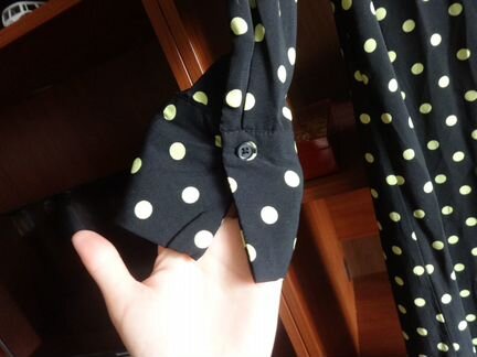 Черное макси платье в горошек only