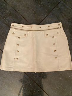 Юбка кожаная белая