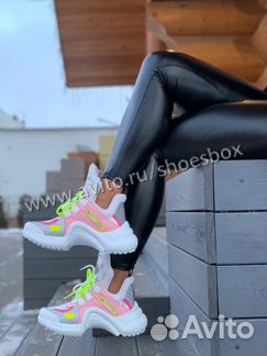 Кроссовки луи виттон неон