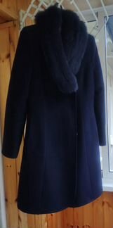 Зимнее пальто тёмно-синее женское (размер 48 рос.)