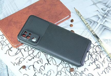 Чехол-накладка для huawei Honor 30 becation beetles carbon TPU antishock черный